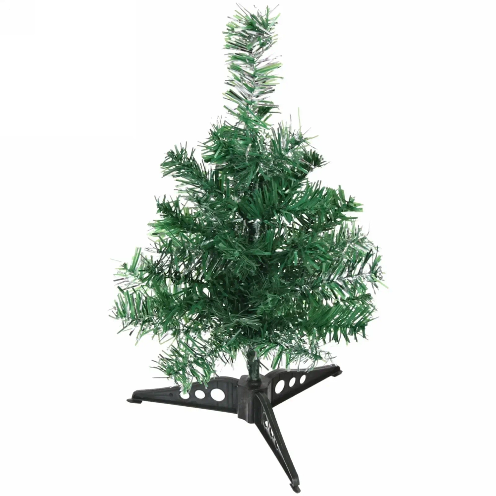 Ёлка «Серебряная дымка» 40 см, ПВХ зеленый с серебром (40 веток)