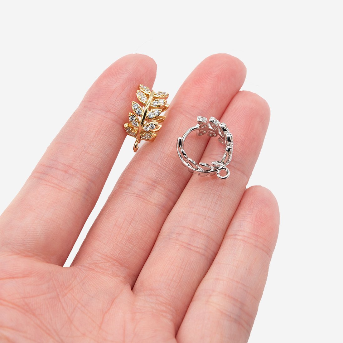 Швензы "Caesar" 15,5*8мм, фианиты, позолота