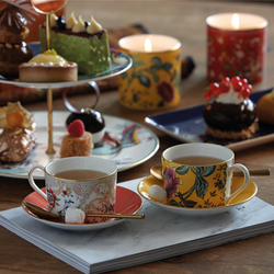 Wedgwood Чайная чашка с блюдцем Wonderlust 180 мл Yellow Tonquin
