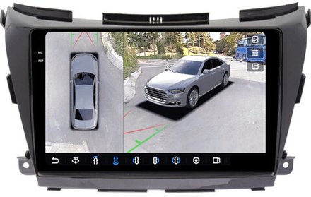 Магнитола для Nissan Murano Z52 2016-2022 (поддержка Bose) - FarCar BX1226M-360 монитор 10.36" 2K QLED на Android 13, 6Гб+128Гб, CarPlay, 4G SIM-слот, 4 камеры в комплекте