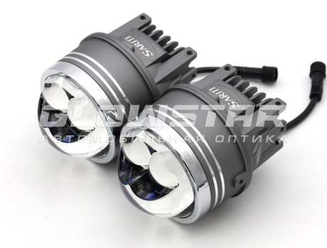 Светодиодные ПТФ Sariti N5 Blue Lens, 3.0 дюйма, 12V, 45/786W, 6000K, универсальное крепление (комплект, 2шт)