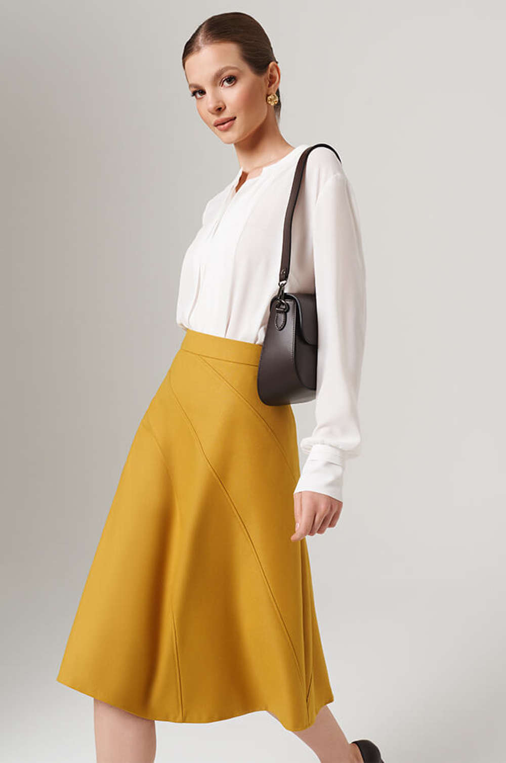 4856 Юбка женская (золотая оливка)