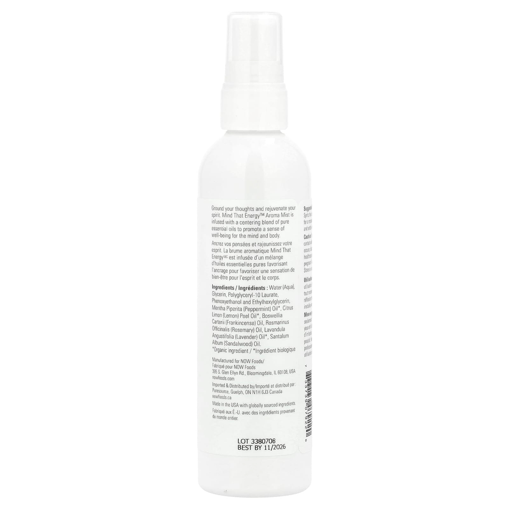 NOW Foods, Эфирные масла, спрей с ароматом Mind That Energy ™, 118 мл (4 жидк. Унции)