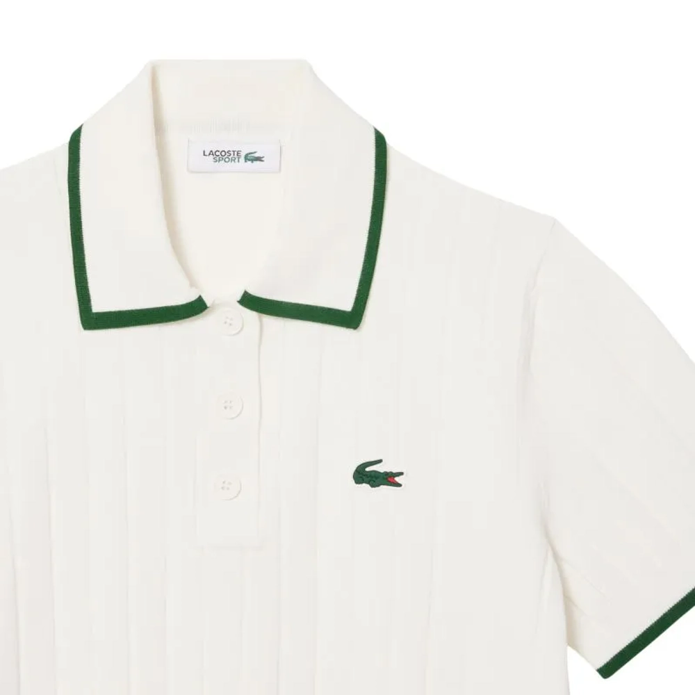 Женское теннисное поло Lacoste Short Sleeved Collar Golf Sweater - flour/green
