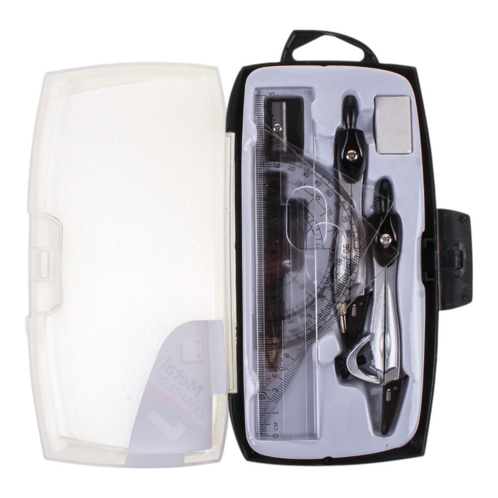 Готовальня 10 предм. циркуль, грифели, циркуль под карандаш,карандаш,4лин.