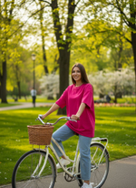 Футболка женская молочная оверсайз хлопок