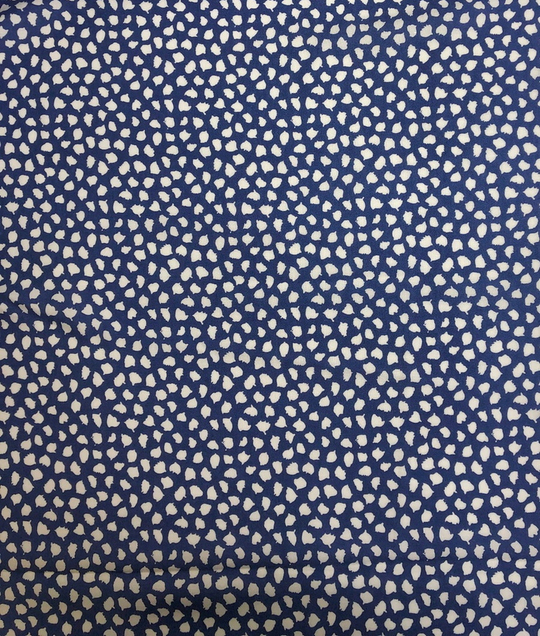 штапель принт пятно белое на темно голубом D45C3