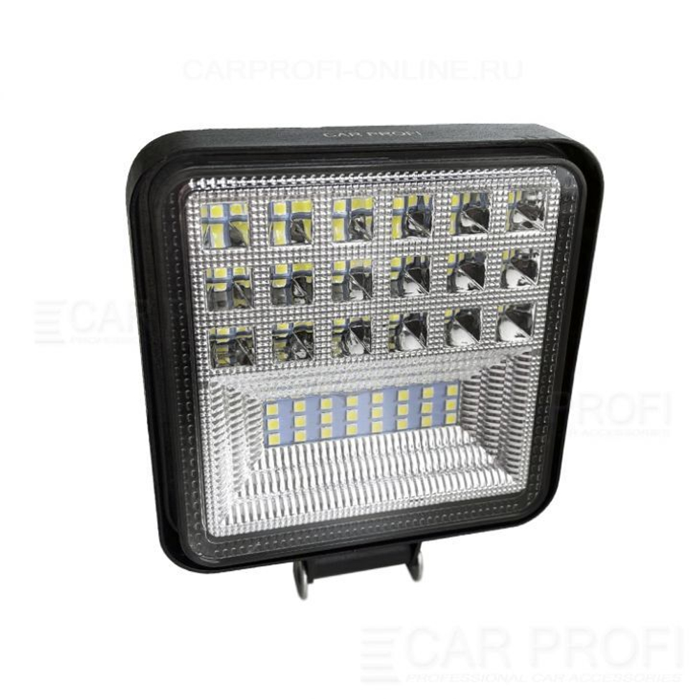 Фара рабочего света Диод квадратная 11,0x11,0x2,5см с кронштейном 42LED гладкое стекло 22W (10-30V)
