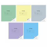 Тетрадь 24л., линия, Alingar, скрепка, блок офсет, 100% белизна, мелованный картон (стандарт), "Mix Bright", 5 дизайнов в пленке т/у