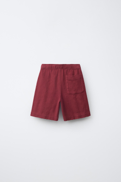 ZARA ШОРТЫ В СЕЛЬСКОМ СТИЛЕ, БОРДОВЫЙ