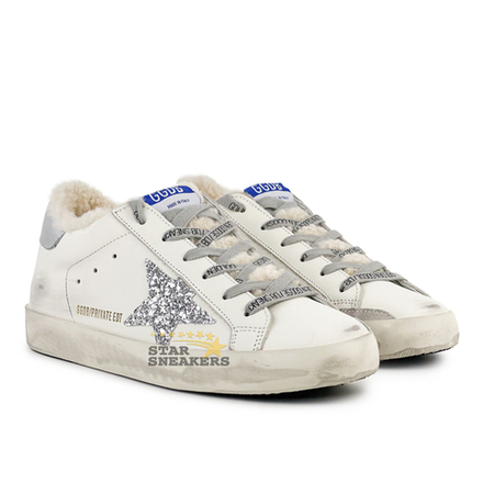 Кеды женские с мехом Golden Goose Superstar