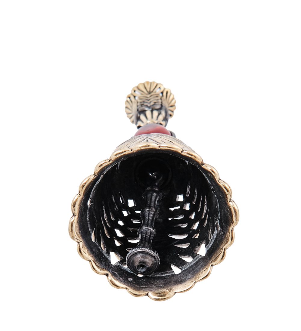 AM-4000 Колокольчик-подсвечник «Лебединое перышко» (латунь, янтарь)