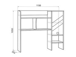 Надстройка 1200 прямая "Энерджи"  (дуб сонома/белый), Мебельсон, г.Ижевск