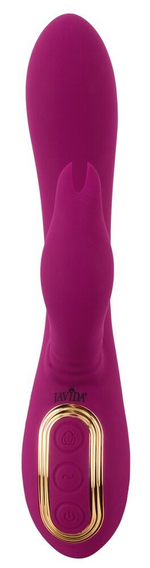 Фиолетовый вибратор 3 Function Vibrator с вращением бусин - 23 см. (Цвет: фиолетовый)