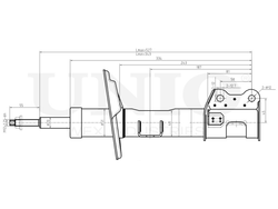 Амортизатор газовый передней подвески правый UNIO SAB-10787