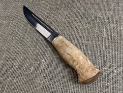 Финский нож Леуку, сталь Х12МФ, рукоять карельская берёза