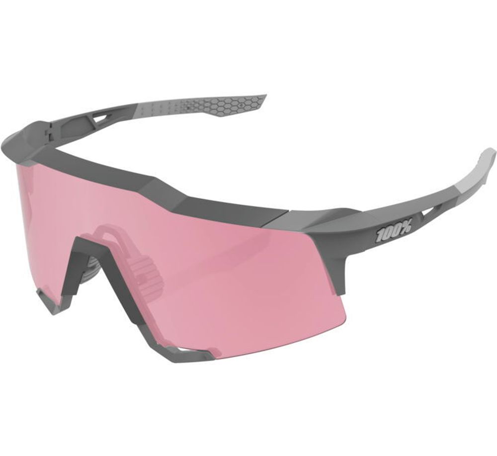 Очки спортивные 100% Speedcraft Soft Tact Stone Grey / HIPER Coral Lens (61001-424-01)