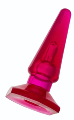 Розовая конусообразная анальная втулка BUTT PLUG - 9,5 см. (Цвет: розовый)