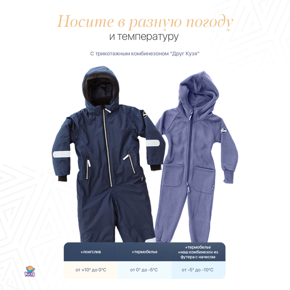 Растущий демисезонный детский комбинезон синий (Фабрика Друг Кузя) - фото: 8 Растущий демисезонный детский комбинезон синий - фото: 8