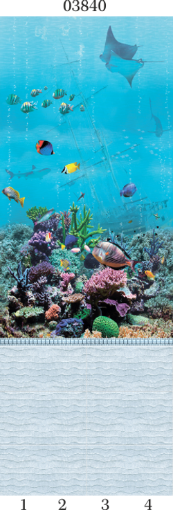 Панель ПВХ фотопечать 3D Panda Подводный мир 2700х250 мм