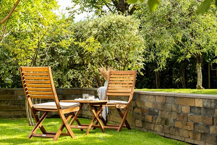 Складной кофейный комплект из акации Joygarden КАРО с низким столом, слоновая кость