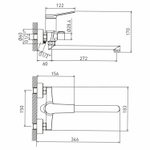 Смеситель для ванны и раковины 35k MIXLINE ML24-02 "Unito"