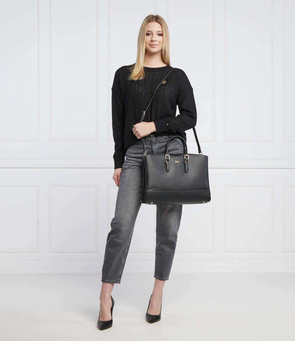 Хлопковый свитер Tommy Hilfiger - черный(WW0WW32293)