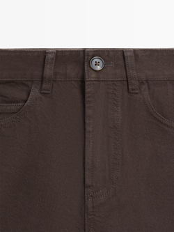 Massimo Dutti Джинсовые шорты со средней посадкой, шоколадный