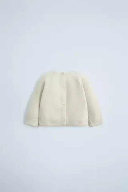 ZARA СВИТЕР С РЕЛЬЕФНЫМ УЗОРОМ, СВЕТЛО-БЕЖЕВЫЙ
