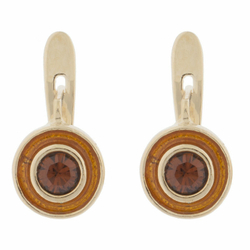 "Мансо" серьги в золотом покрытии из коллекции "Мариот" от Jenavi  с английским замком