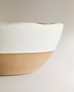 ZARA HOME САЛАТНИЦА С РЕЛЬЕФНЫМ УЗОРОМ, КРЕМОВЫЙ