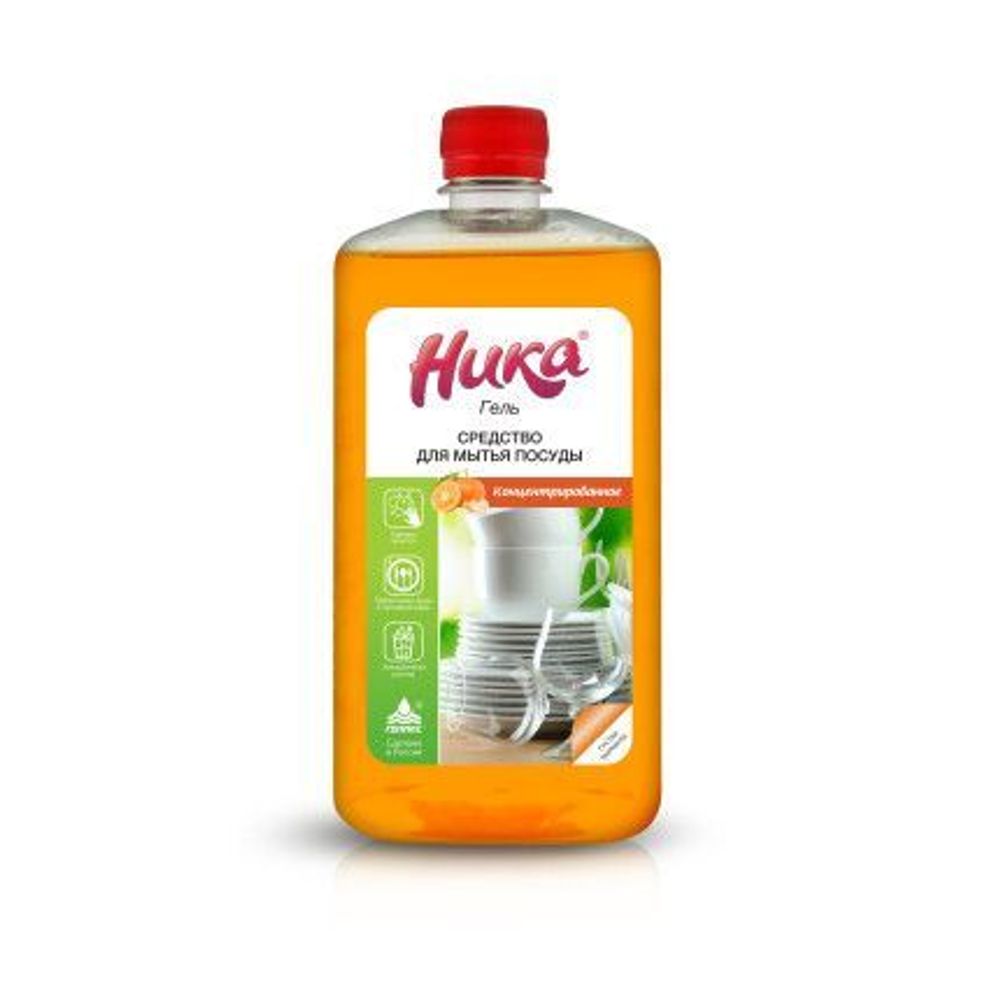 1шт. &quot;Ника-гель&quot; средство для мытья посуды 1 л (флакон с крышкой)