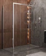 Душевой уголок Cezares MOLVENO-AH-2/1-180/80-C-Cr-IV, 180х80х195, профиль хром, стекло прозрачное