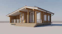 Проект Дома 74 кв. м из бруса Д-45
