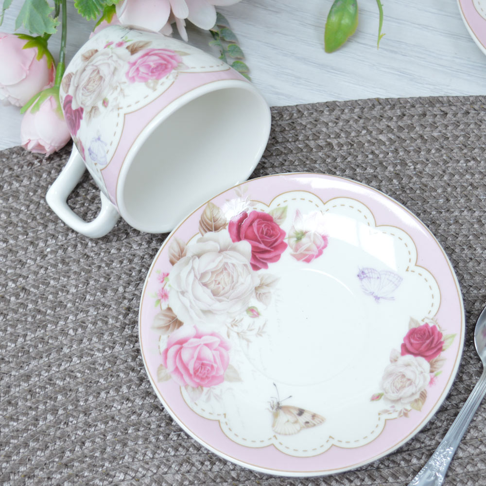 Кофейный набор 12 предметов 100мл "Роуз" (форма квадратная)