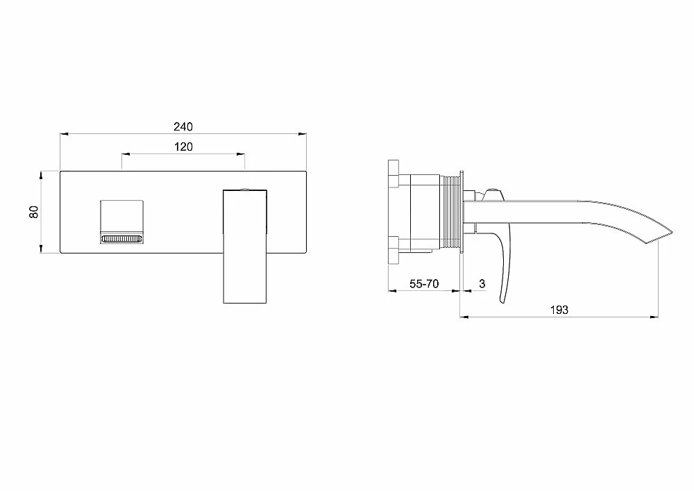 Смеситель для раковины встраиваемый WONZON & WOGHAND FIT WW-88869009-CR хром