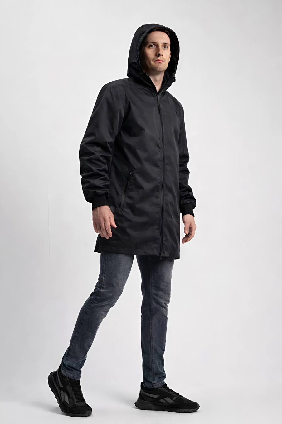 Ветровка-плащ мужская "HN-13" черный