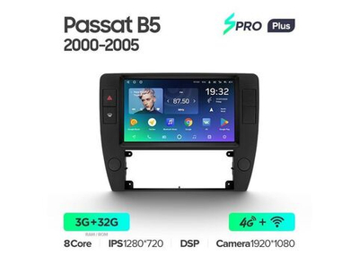 Магнитола Teyes SPRO Plus 3-32 Volkswagen Passat B5 2000 — 2005 9.0"