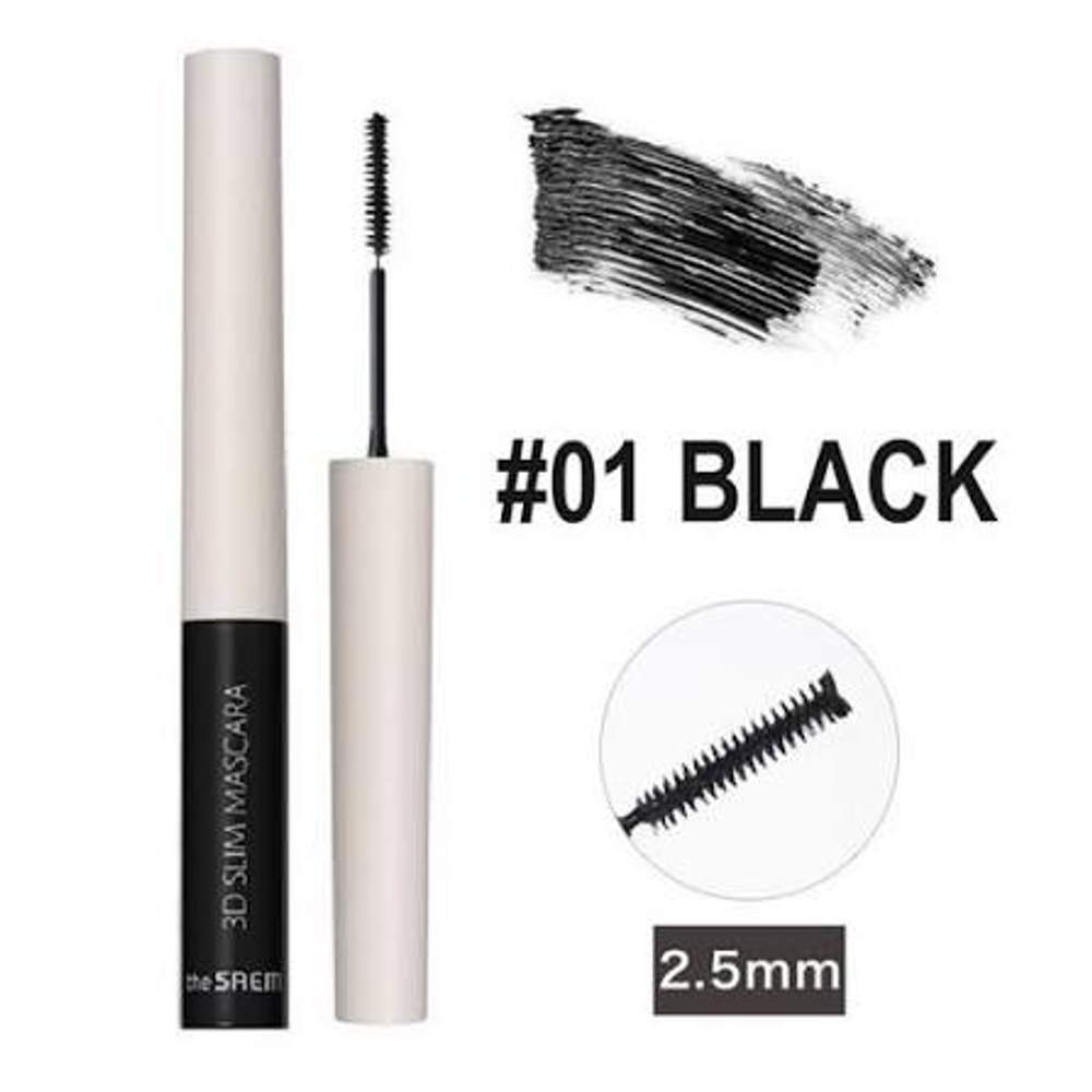 Тушь для ресниц с тонкой 3D щеткой Черная / Black, 4г