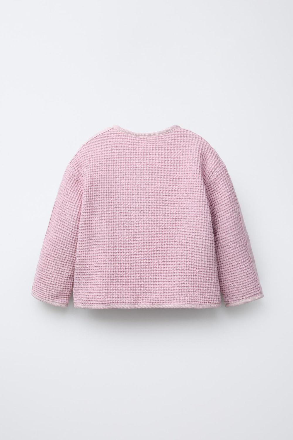 ZARA КАРДИГАН С ВАФЕЛЬНЫМ УЗОРОМ И ПУГОВИЦАМИ, РОЗОВЫЙ/ЛИЛОВЫЙ