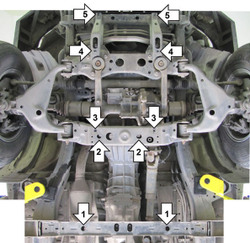 Защита стальная 3 мм Р, Д, КПП Toyota HILUX MOTODOR.12514