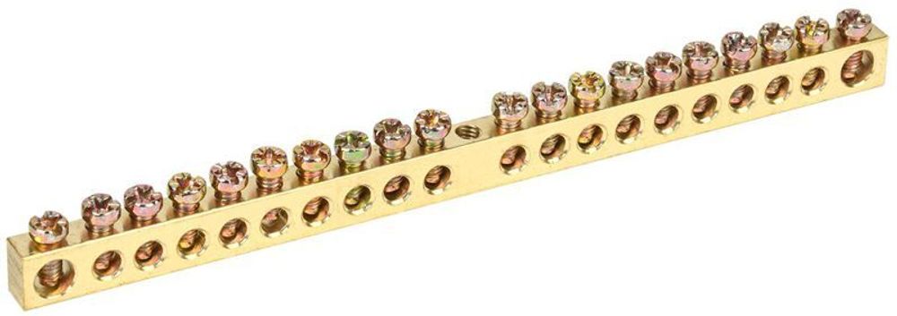 Шина PEN "земля-ноль" 6х9мм 20/1 (20групп/крепеж по центру) IEK YNN10-20-100 Шина PEN "земля-ноль" 6х9мм 20/1 (20групп/крепеж по центру) IEK YNN10-20-100