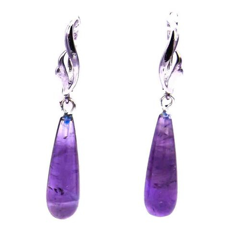 Серьги "Дождинка" аметист асс.
