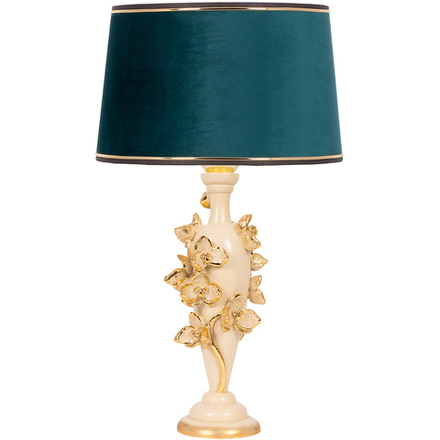 Настольная лампа Орхидея Лира Айвори с абажуром Тюссо Мурена