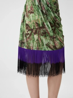 Юбка с принтом "Медведи" и бахромой OLA OLA