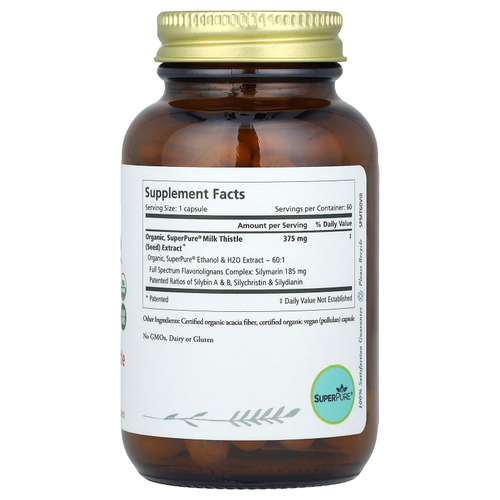 Pure Synergy, сверхчистый органический экстракт расторопши, 60 капсул
