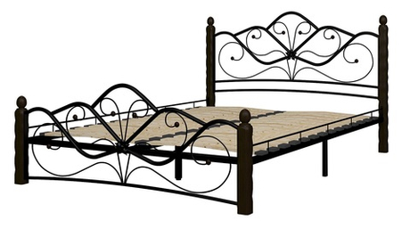 Кровать Форвард КМД 4-01 Венера 1 140х200, Черный/Шоколад