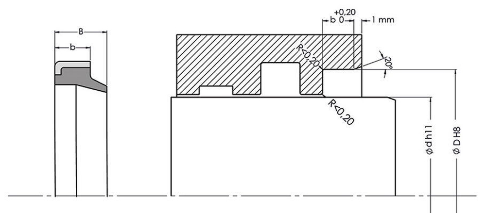 A203-035 NBR Грязесъёмник штока армированный 35-45-7/10