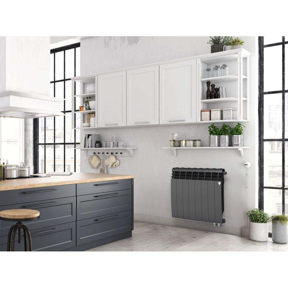 Радиатор биметаллический черный BiLiner 500 Noir 12 секций нижнее подключение