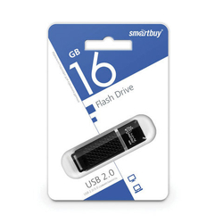 Память "Quartz" 16GB, USB 2.0 Flash Drive, черный, Smart Buy